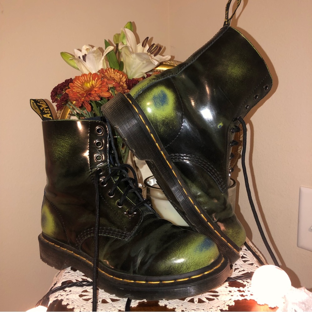 DOC MARTENS 1460 PASCAL MULTI ARCADIA LEATHER LACE UP BOOT 🖤🖤🖤🖤 US W SZ 7